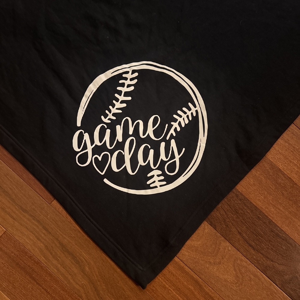 Game Day Throw Blanket Core Fleece‎ Baseball Themed High School 60"x48"